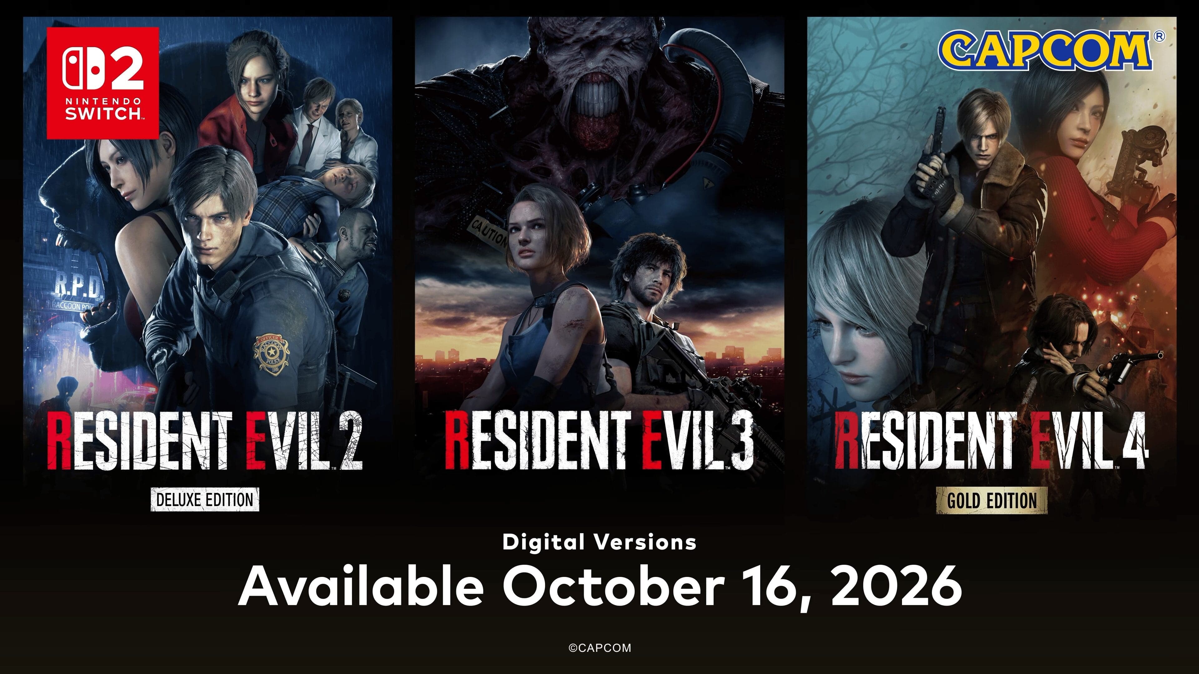 Resident Evil 2, 3 en 4 remakes komen naar Switch 2 - Games | Gameinside